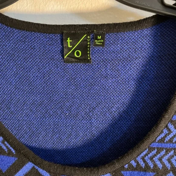 Black & Blue Baby Doll Dress. Size Medium. - Picture 2 of 4